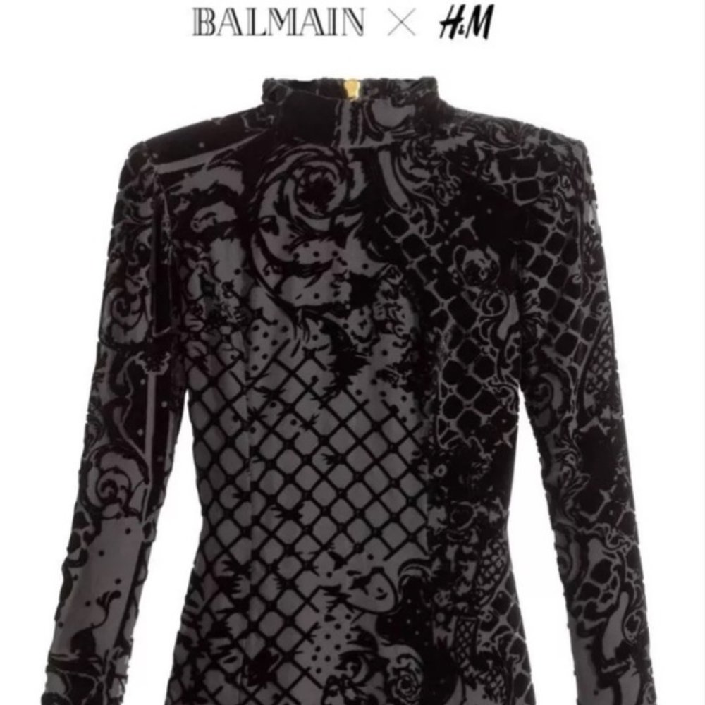 BALMAIN X H&M collection velvet burnout top  XS 2